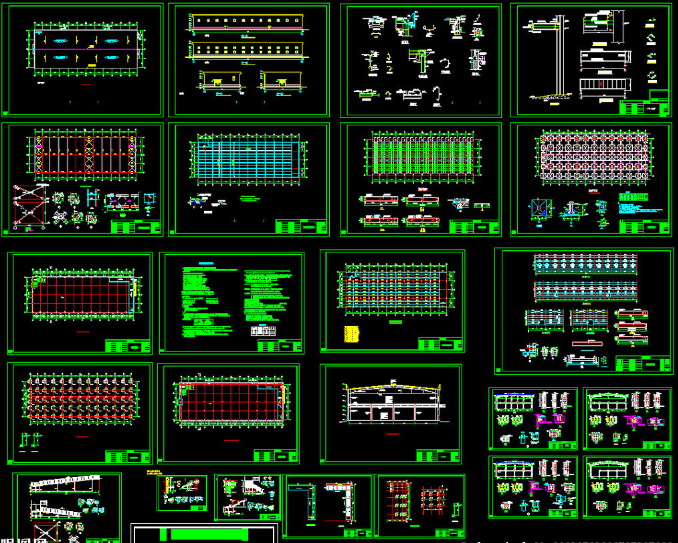 定州二层全钢结构超市图纸