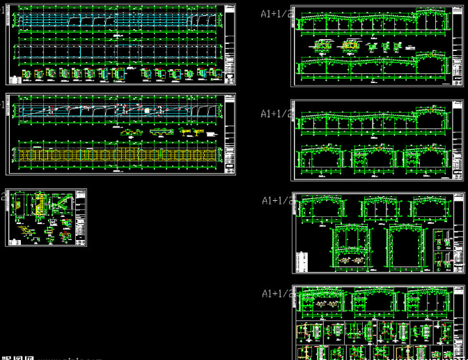 定州钢结构厂房图纸